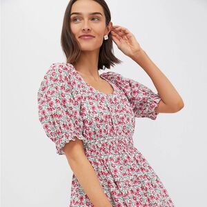 Tuckernuck HYACINTH HOUSE Red Dahlia Floral Dorothy Mini Dress